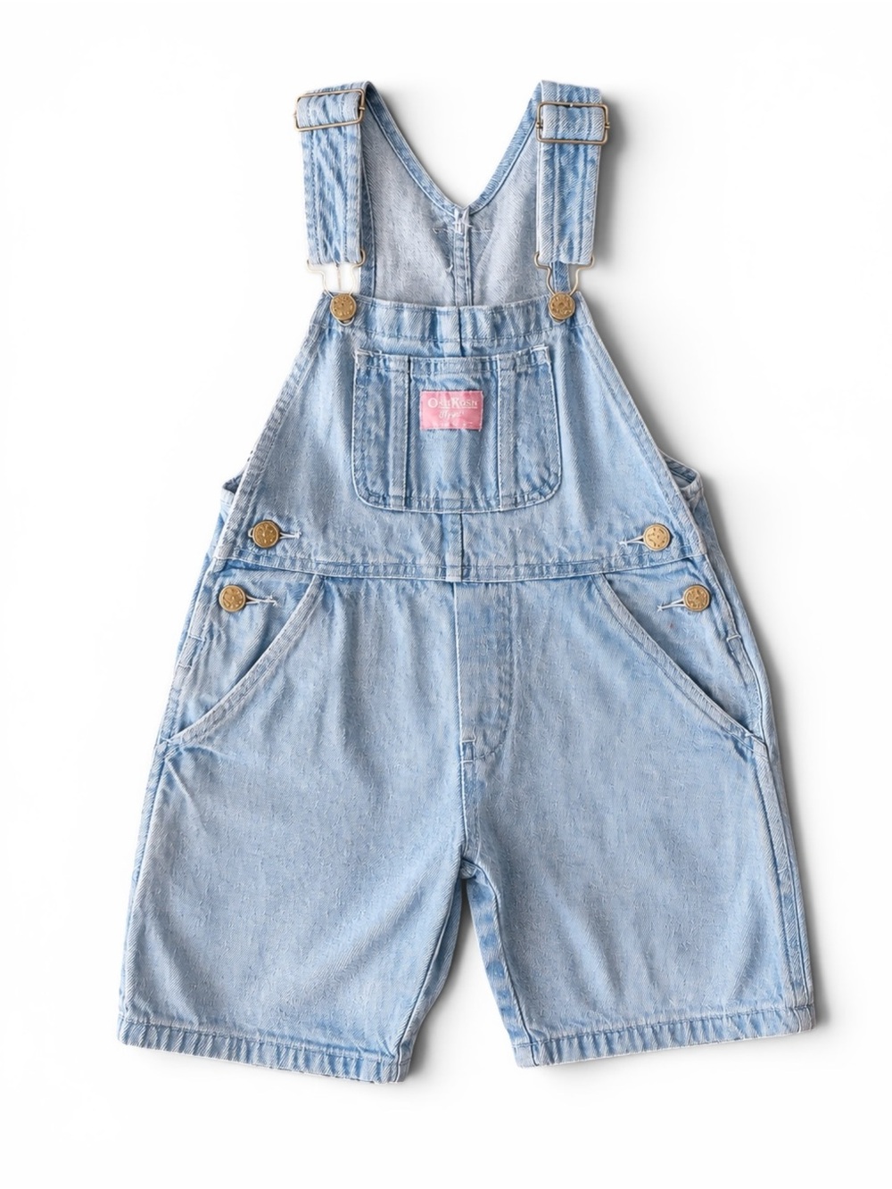 Vintage 90s OshKosh B’gosh Westbank Denim Shortalls Overalls Size 5 Light Wash